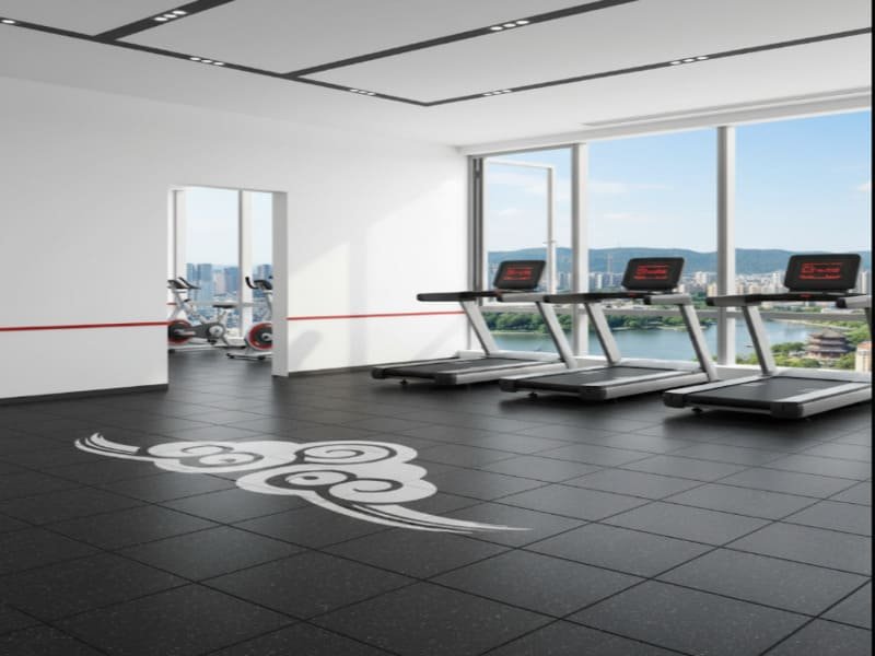 An infographic comparing icons for sound, foot traffic, budget, and comfort for rubber and foam